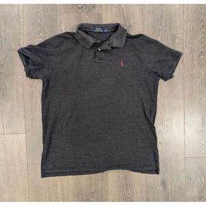 Polo Ralph Lauren Short-Sleeved Polo Dark‎ Gray w/Red Logo Size XL Extra Large